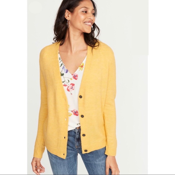 Old Navy Sweaters - OLD NAVY ✨NWT Yellow Slouchy Soft Cardigan Sweater